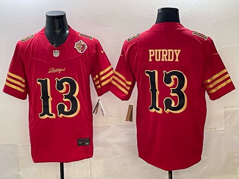 Men 2025 Nike San Francisco 49ers #13 Purdy red gold 5th generation Limited NFL Jersey 006->san francisco 49ers->NFL Jersey